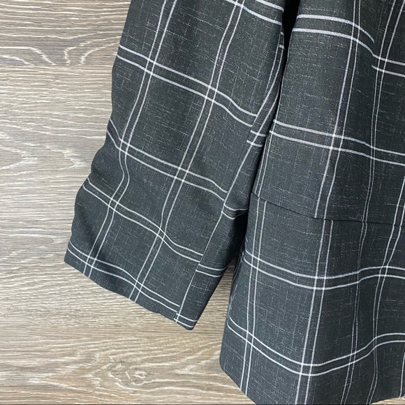 Tahari ASL Open Front Black White Grid Jacket NWT - Picture 2 of 9
